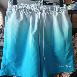 Calvin Klein Men's Gradient Blue Swim Trunks